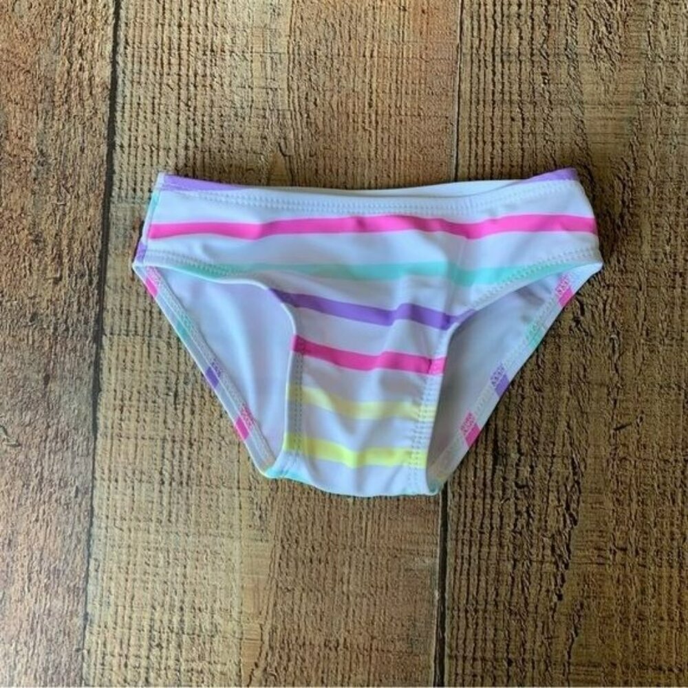 Blueberry bay swimwear baby girls neon and white striped bikini swim bottom -12M